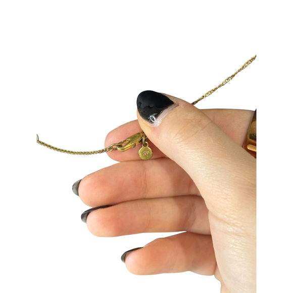 Madewell Gold Tone Crescent Pendant Necklace - Picture 3 of 4